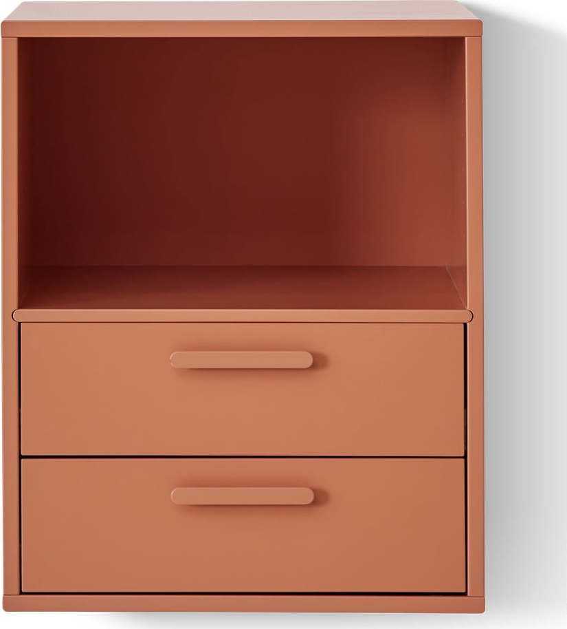 Cihlově červený nástěnný noční stolek se 2 zásuvkami Keep by Hammel Hammel Furniture