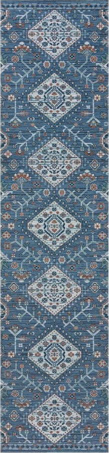 Modrý dvouvrstvý běhoun Flair Rugs MATCH Chloe Traditional