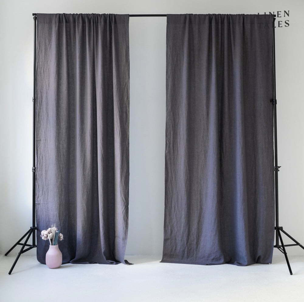 Tmavě šedý závěs 140x200 cm Night Time – Linen Tales Linen Tales