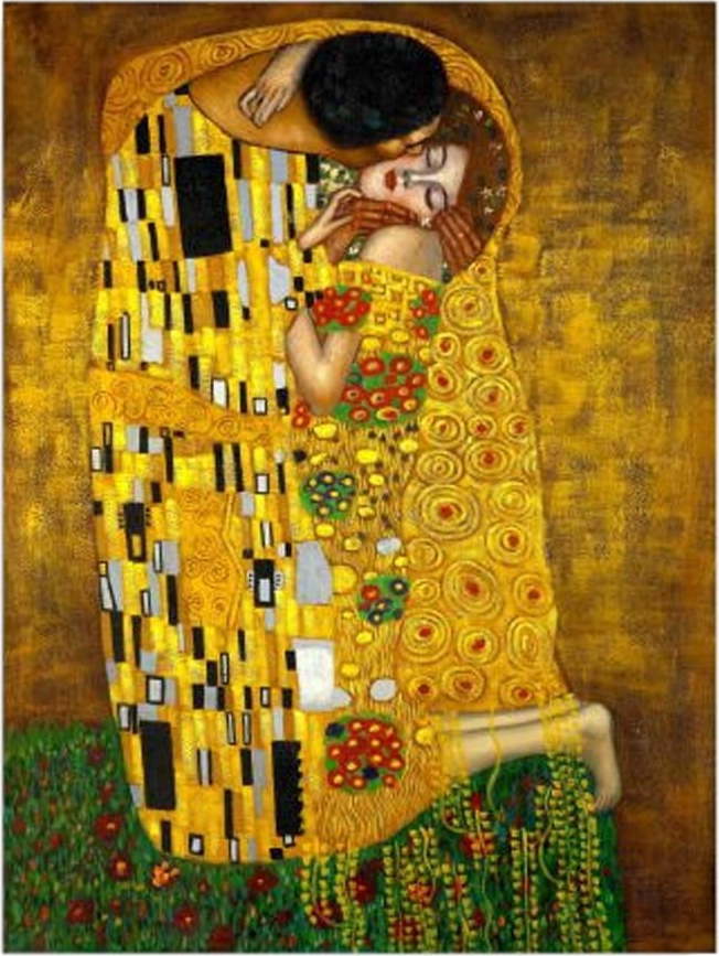 Nástěnná reprodukce na plátně Gustav Klimt The Kiss