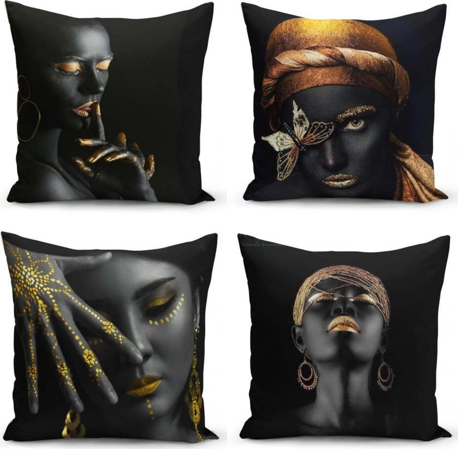 Sada 4 povlaků na polštáře Minimalist Cushion Covers Luzo