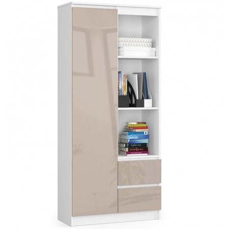 Regál R 80 cm CLP R11 bílá/cappuccino lesk Akord