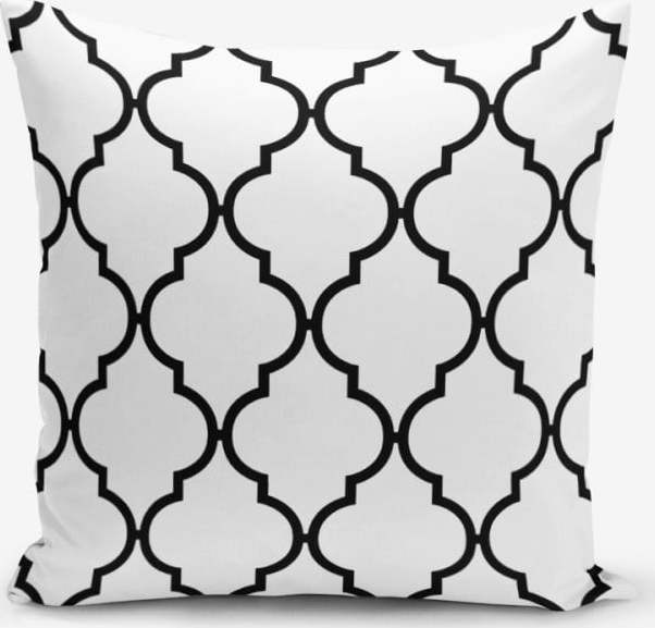 Černo-bílý povlak na polštář s příměsí bavlny Minimalist Cushion Covers Black White Ogea