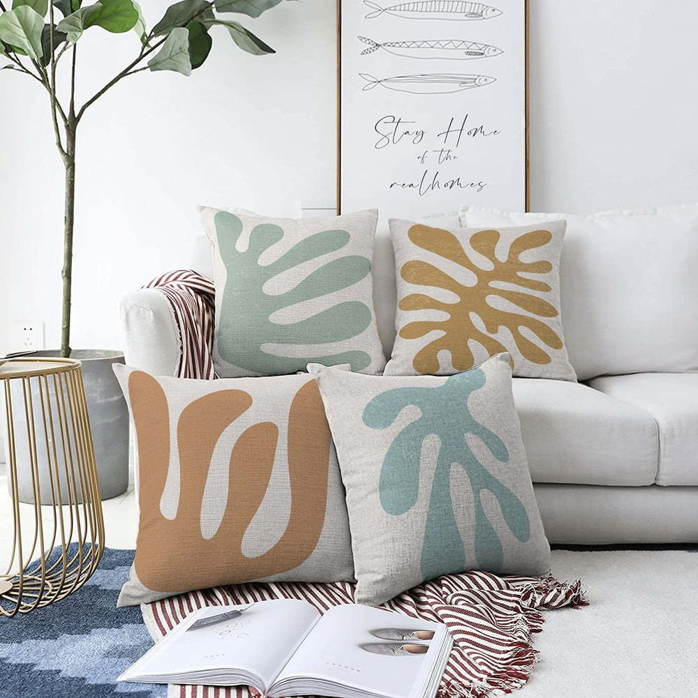 Sada 4 povlaků na polštáře Minimalist Cushion Covers Alga