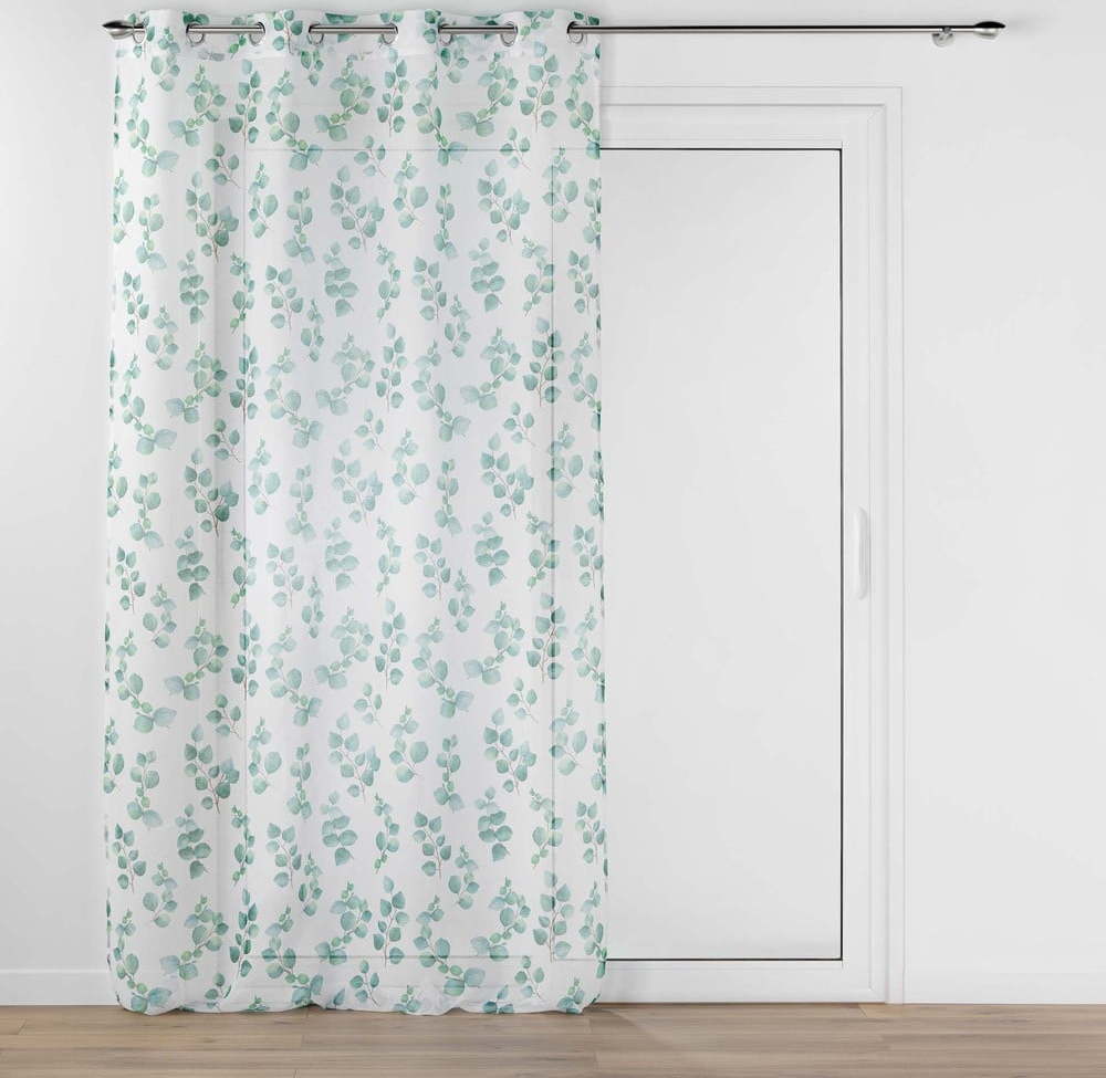 Bílo-zelená voálová záclona 140x280 cm Leandre – douceur d'intérieur Douceur d intérieur