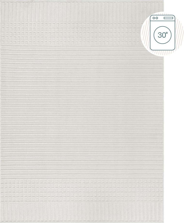 Bílý pratelný koberec z žinylky 160x240 cm Elton – Flair Rugs Flair Rugs