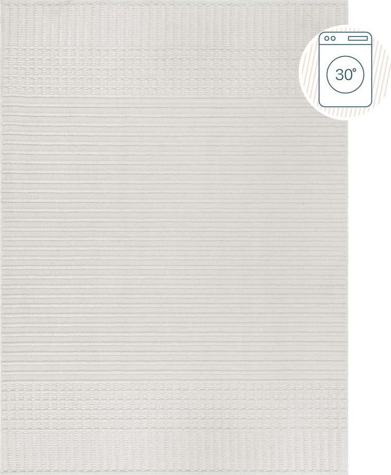 Bílý pratelný koberec z žinylky 80x160 cm Elton – Flair Rugs Flair Rugs