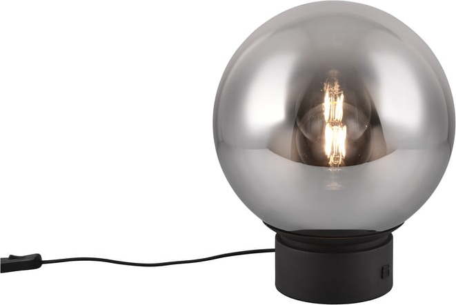 Černá LED stolní lampa se skleněným stínidlem (výška 36 cm) Cipallone – CINQUE CINQUE