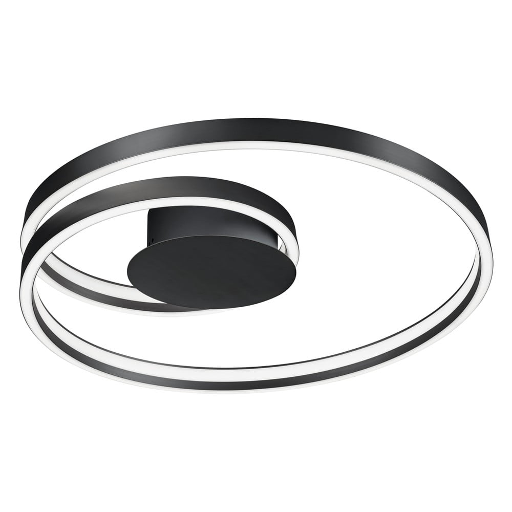Černé LED stropní svítidlo s hlasovým ovládáním/s ovládáním pomocí mobilní aplikace s kovovým stínidlem Ciola – CINQUE CINQUE