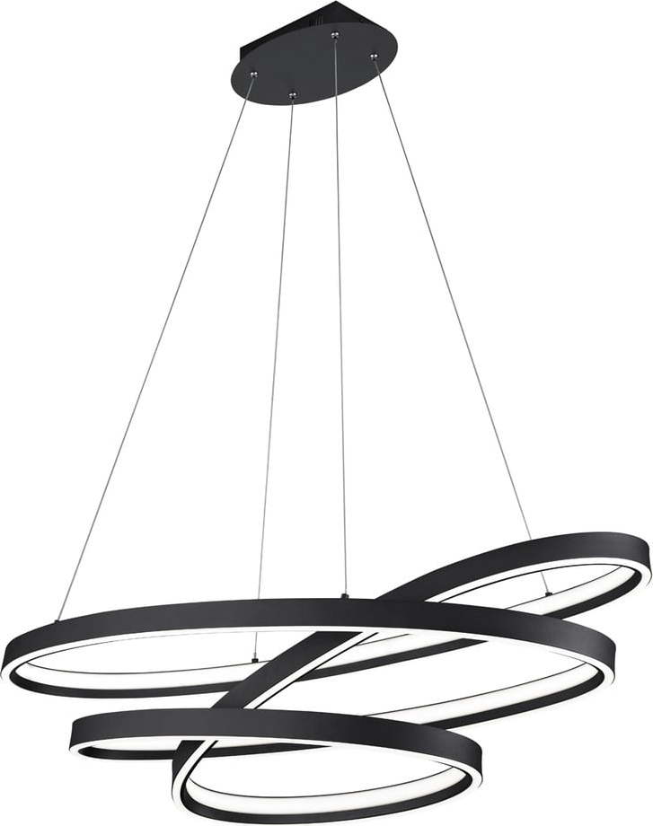 Černé LED závěsné svítidlo s hlasovým ovládáním/s ovládáním pomocí mobilní aplikace s kovovým stínidlem Ciola – CINQUE CINQUE