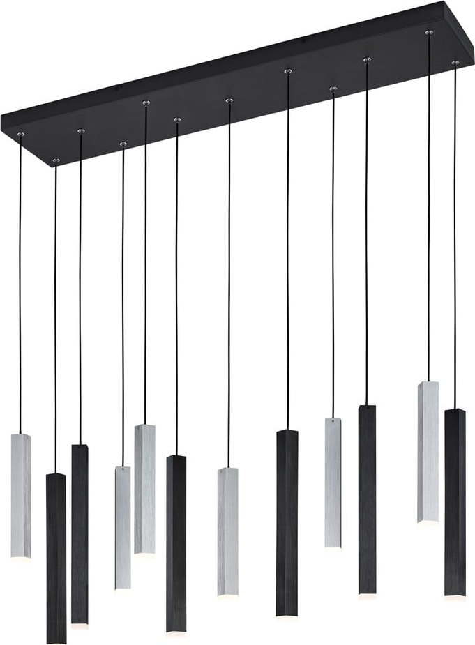 Černé LED závěsné svítidlo s hlasovým ovládáním/s ovládáním pomocí mobilní aplikace s kovovým stínidlem Civeto – CINQUE CINQUE