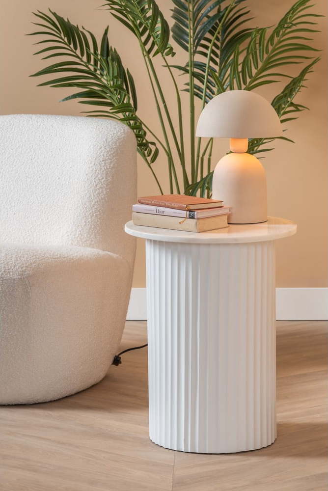 Mramorový kulatý odkládací stolek ø 50 cm Luscious – Leitmotiv Leitmotiv