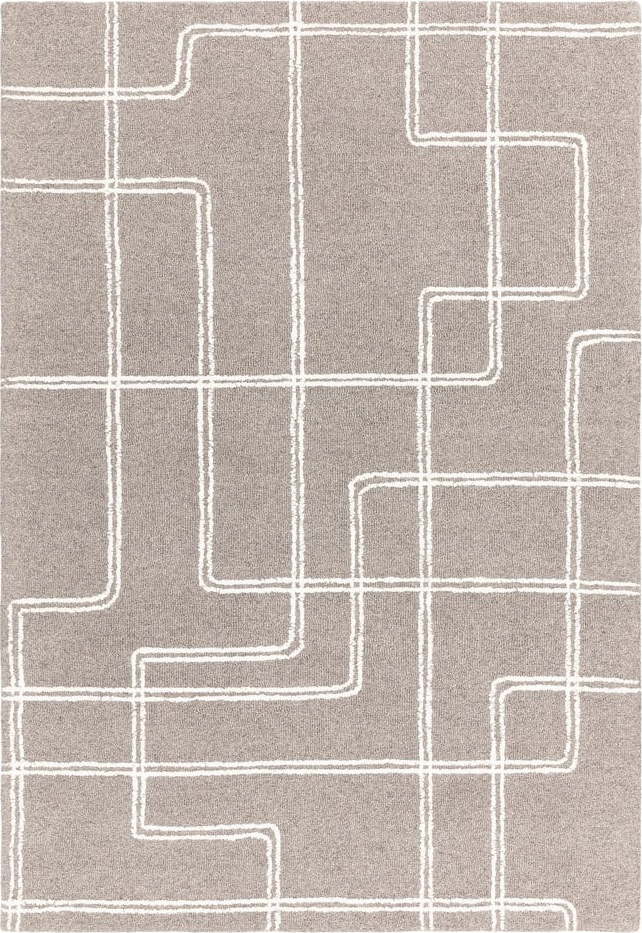 Světle šedý ručně tkaný vlněný koberec 120x170 cm Ada – Asiatic Carpets Asiatic Carpets