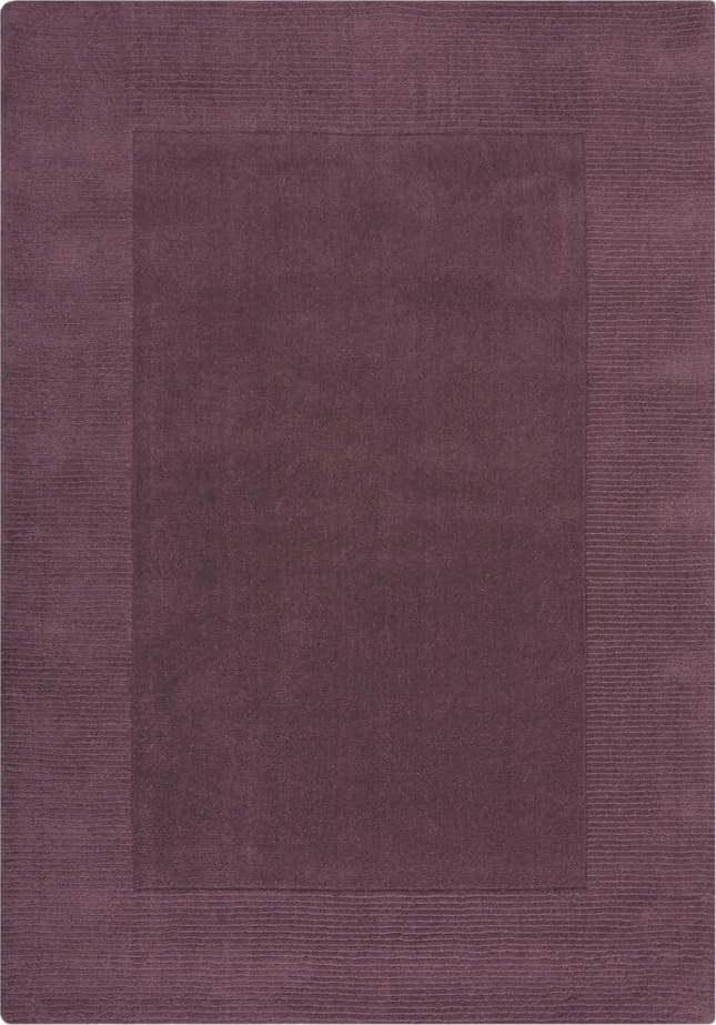 Tmavě fialový ručně tkaný vlněný koberec 200x290 cm Border – Flair Rugs Flair Rugs