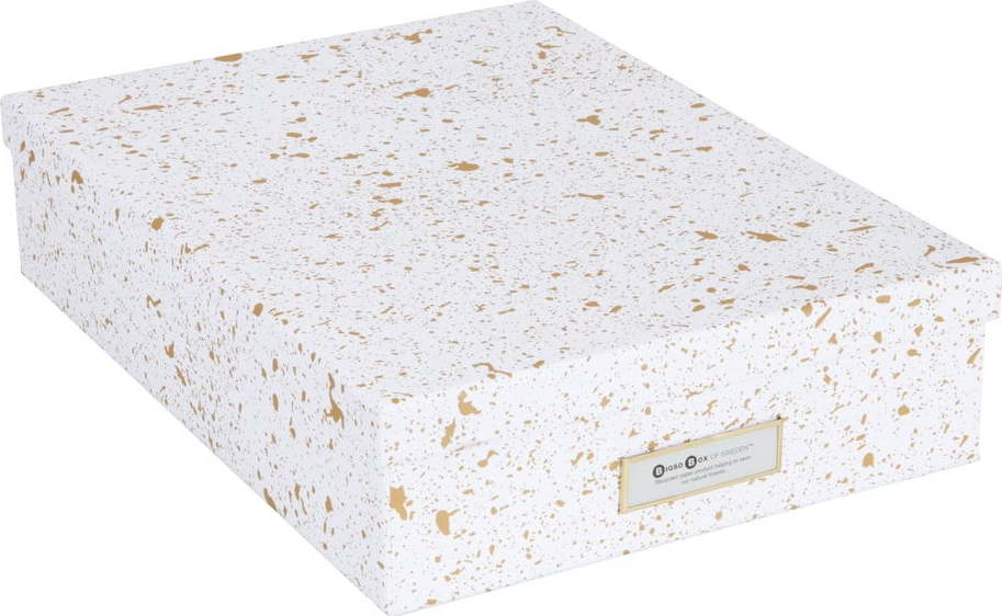 Úložná krabice ve zlato-bílé barvě Bigso Box of Sweden Oskar Bigso Box of Sweden