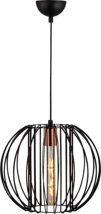 Závěsné svítidlo v černé a bronzové barvě s kovovým stínidlem ø 33 cm Fellini – Opviq lights Opviq lights