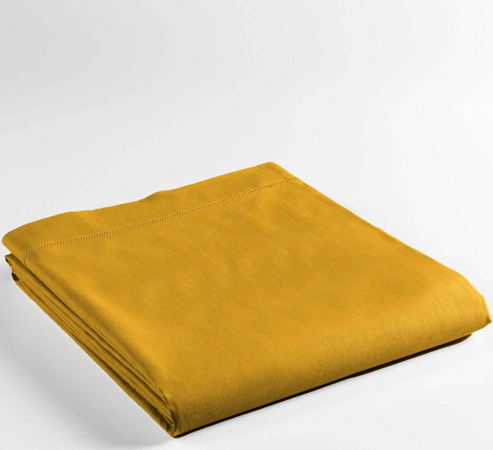 Žluté bavlněné prostěradlo 240x300 cm Lina – douceur d'intérieur Douceur d intérieur