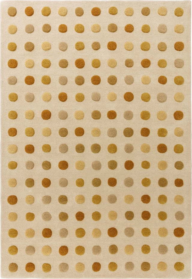 Žlutý ručně tkaný vlněný koberec 120x170 cm Dotty – Asiatic Carpets Asiatic Carpets