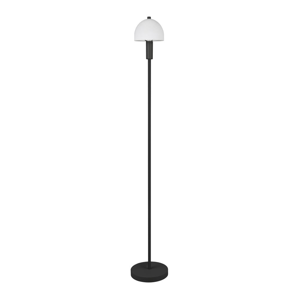 Černá stojací lampa se skleněným stínidlem (výška 120 cm) Glenn – Trio TRIO