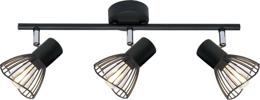 Černé stropní svítidlo s kovovým stínidlem 56x8 cm Fly – Candellux Lighting Candellux Lighting