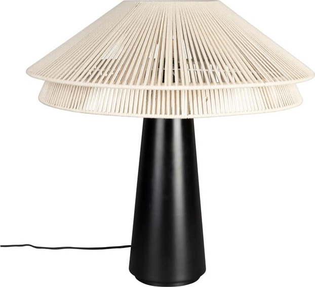 Černobílá stolní lampa s textilním stínidlem (výška 62 cm) Elon – Dutchbone Dutchbone