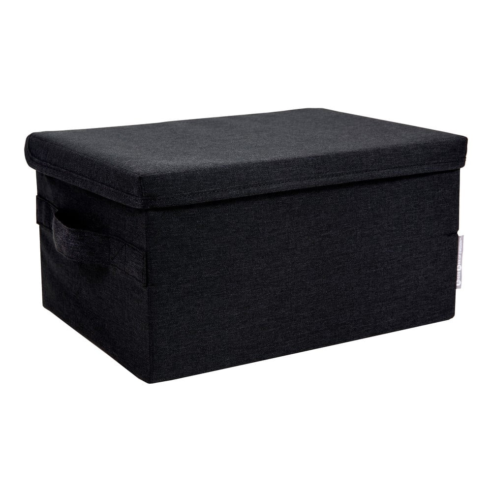 Černý látkový úložný box s víkem 34x45x25 cm Soft Storage – Bigso Box of Sweden Bigso