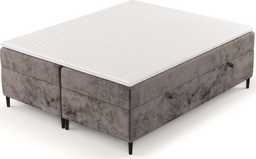 Hnědá boxspring postel s úložným prostorem 160x200 cm Araya – Maison de Rêve Maison de Reve