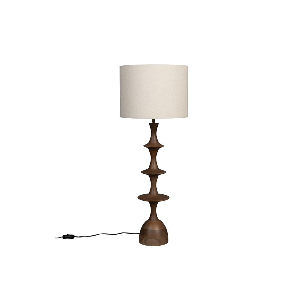 Hnědo-krémová stolní lampa s textilním stínidlem (výška 90 cm) Cath – Dutchbone Dutchbone