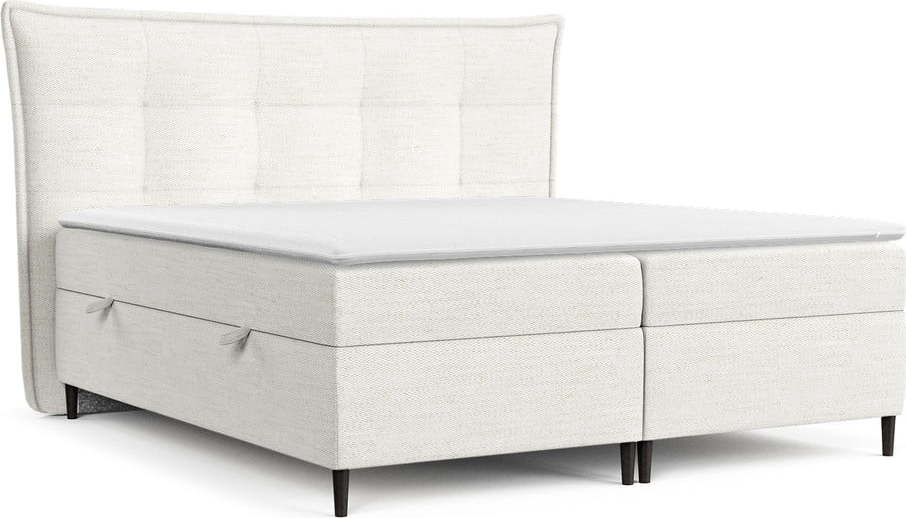 Krémová boxspring postel s úložným prostorem 160x200 cm Sinai – Maison de Rêve Maison de Reve