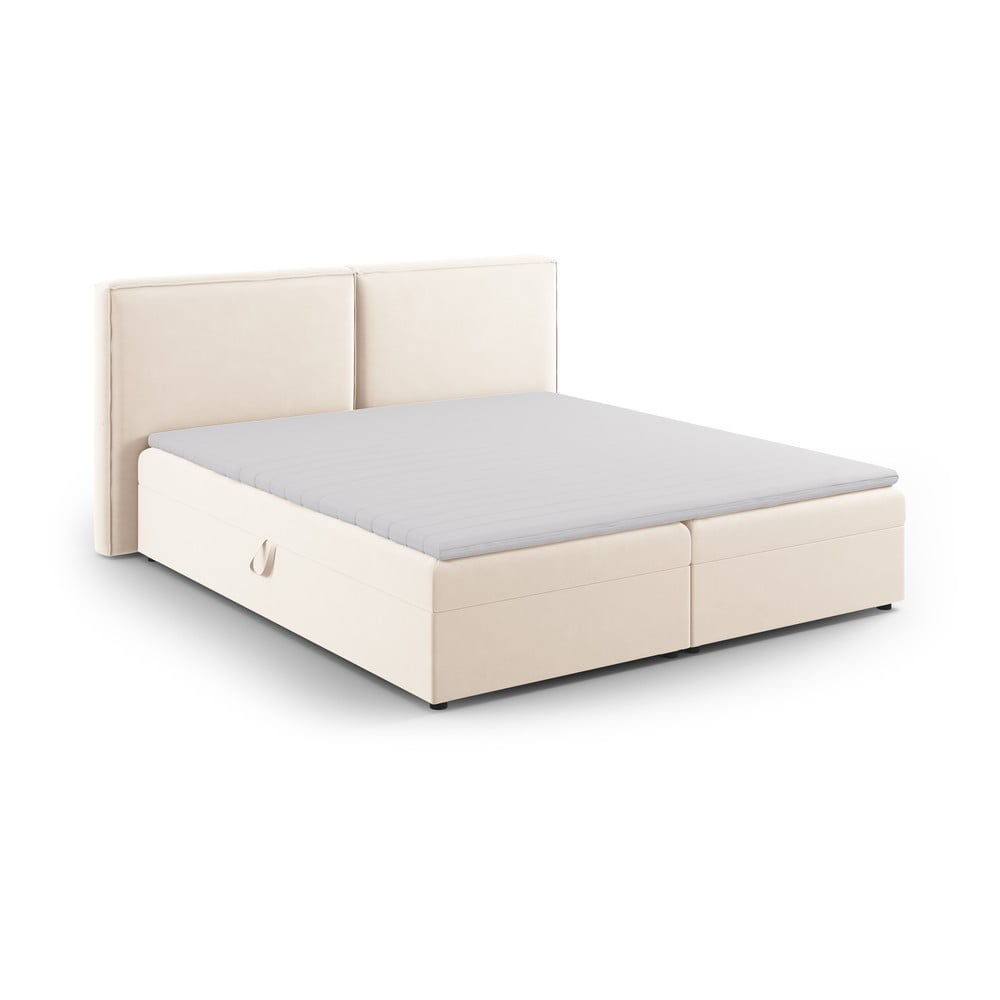 Krémová boxspring postel s úložným prostorem 180x200 cm Arendal – Cosmopolitan Design Cosmopolitan design