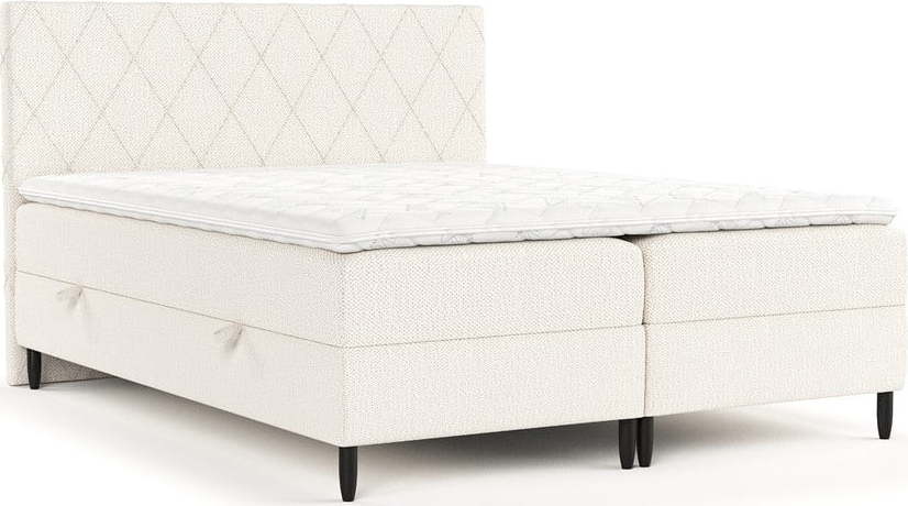 Krémová boxspring postel s úložným prostorem 180x200 cm Gwen – Maison de Rêve Maison de Reve