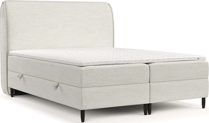 Krémová boxspring postel s úložným prostorem 180x200 cm Melba – Maison de Rêve Maison de Reve