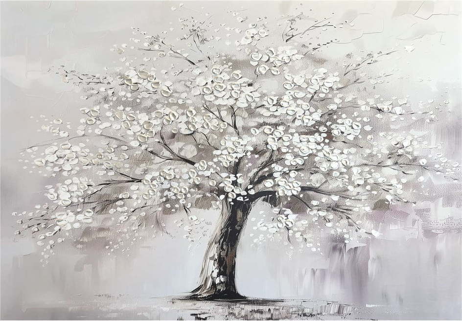 Obraz s ručně malovanými prvky 70x100 cm White Tree – Styler Styler