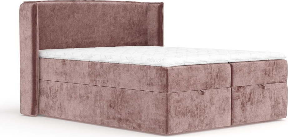 Růžová boxspring postel s úložným prostorem 160x200 cm Passion – Maison de Rêve Maison de Reve