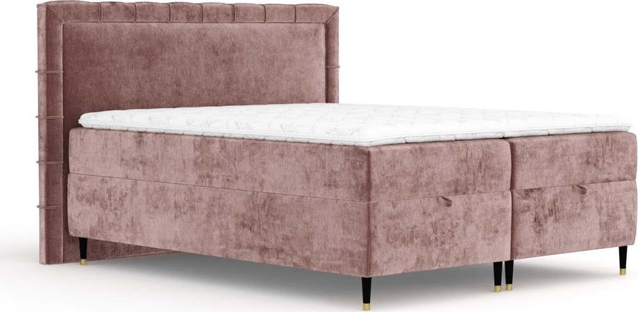 Růžová boxspring postel s úložným prostorem 180x200 cm Voyage – Maison de Rêve Maison de Reve