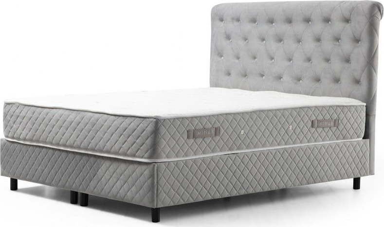 Světle šedá boxspring postel s úložným prostorem 140x200 cm Sonata – Kalune Design Kalune Design