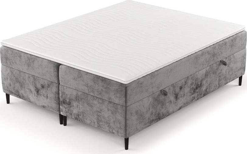 Tmavě šedá boxspring postel s úložným prostorem 140x200 cm Araya – Maison de Rêve Maison de Reve