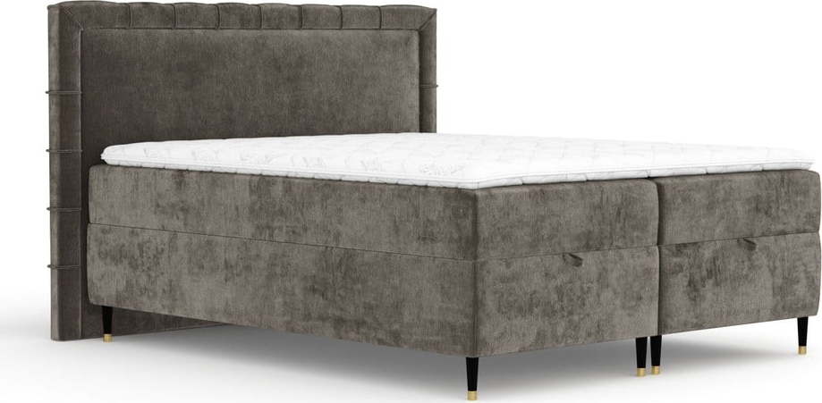 Tmavě šedá boxspring postel s úložným prostorem 180x200 cm Voyage – Maison de Rêve Maison de Reve